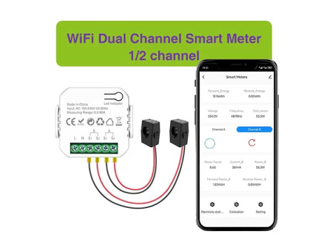 KITURI & DIVERSE - Contor monofazic 2 intrari smart WiFi