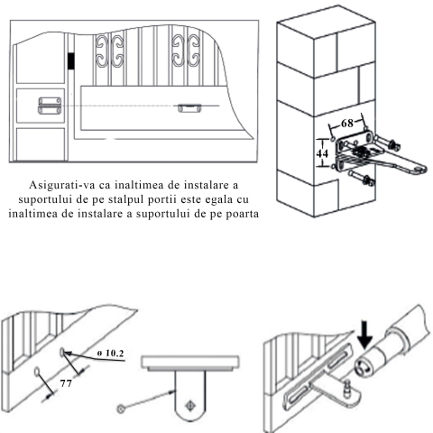 Kit automatizare porti batante PNI MAB300 cu 2 motoare 40W, telecomenzi si panou de control, fotocelule si lampa, lungime poarta 2 x 2.5m max, greutate poarta 200Kg [3]