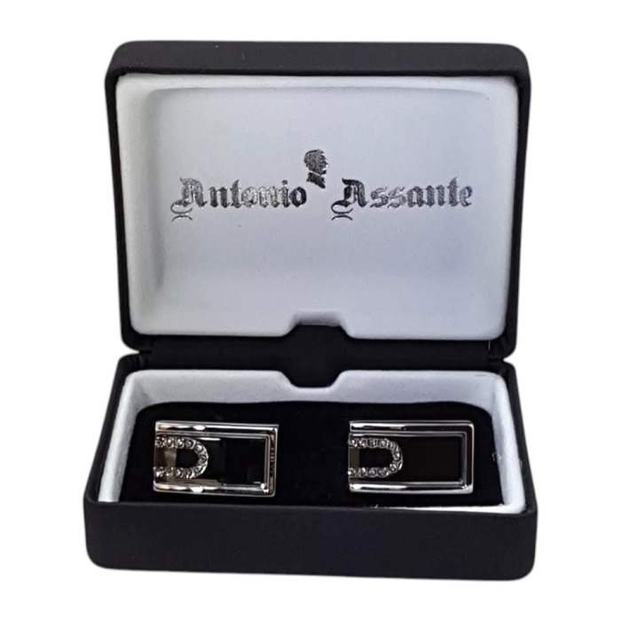 Butoni eleganți bărbați argintii cu pietre – Antonio Assante [2]