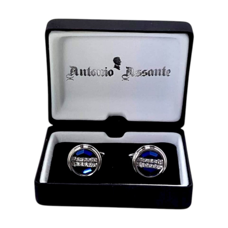 Butoni eleganți bărbați albastru royal cu pietre – Antonio Assante [1]