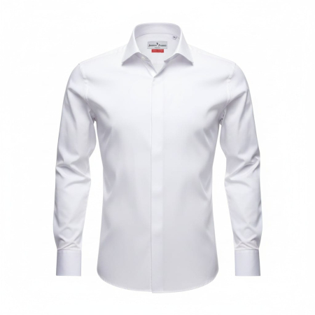 Shop - Cămașă albă bărbați Slim Fit cu fentă ascunsă din bumbac premium – Antonio Assante