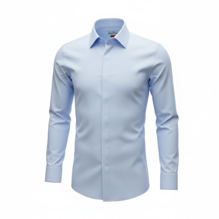 Cămașă bărbați bleu slim fit din bumbac – Antonio Assante [2]