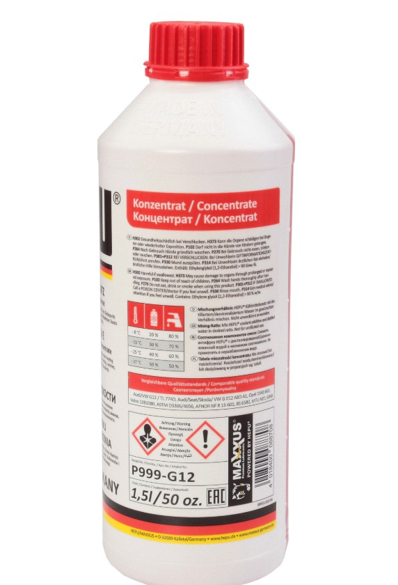 Antigel concentrat Hepu G12 1,5L ROSU [2]