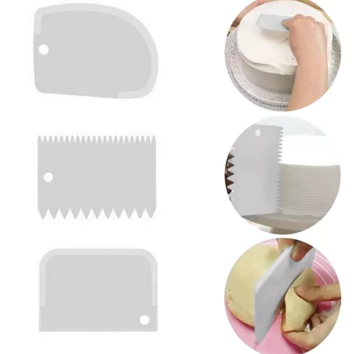 Platou rotativ pentru tort + 3 spatule decorative – suport cu picior detașabil, 28 cm, alb [2]