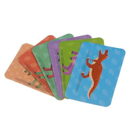 Puzzle magnetic tip carte – tematică dinozauri, 36 magneți + 6 carduri model, jucărie educativă pentru copii [5]