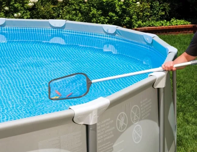 Set 2 în 1 pentru curățare piscină – Aspirator cu apă + plasă, telescopic, 120 cm, reutilizabil [4]