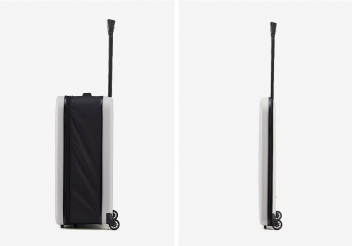 Troler pliabil 24 inch, carcasă dură ABS+PC, 2 roți, lacăt, impermeabil, ușor, 65x10x40cm [2]