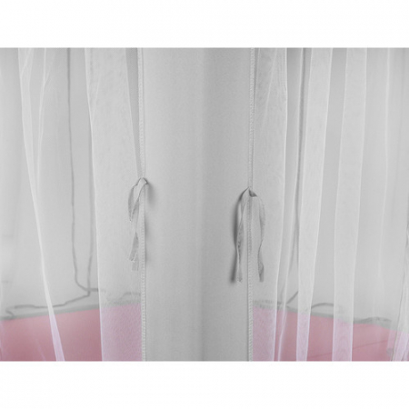 Cort de joacă pentru copii, model castel roz-gri, 123x123x140cm, cu perdele și ciucuri decorativi, 3+ ani [8]
