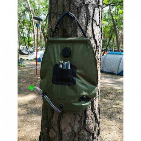 Duș solar portabil 20L cu termometru și buzunare, încălzire apă cu energie solară, camping, grădină, excursii [3]