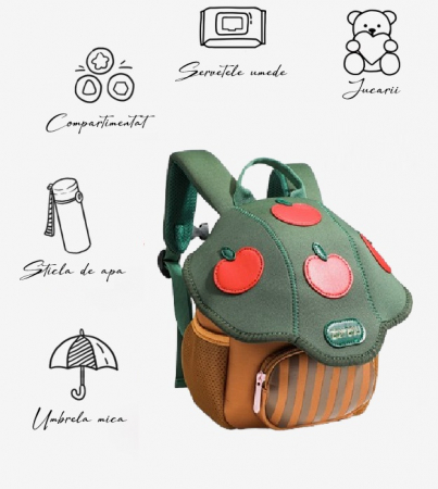 Ghiozdan pentru copii, polyester, ușor, bretele căptușite, centură de siguranță, 2+ ani [14]