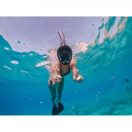 Masca snorkeling full-face S/M, cu suport cameră, Anti-Fog, Dry-Top, vizibilitate 180°, husă inclusă [6]