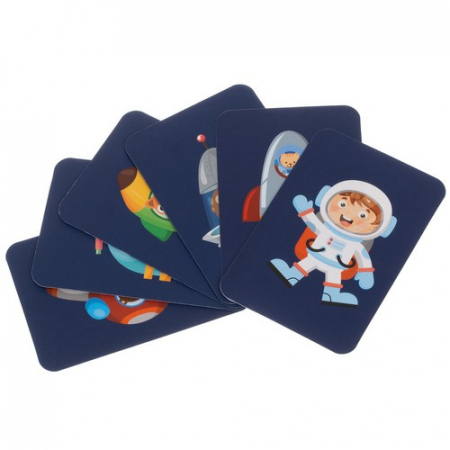 Puzzle magnetic educativ tip carte – tematică spațiu, 50 piese + 6 carduri model, jucărie creativă pentru copii [4]