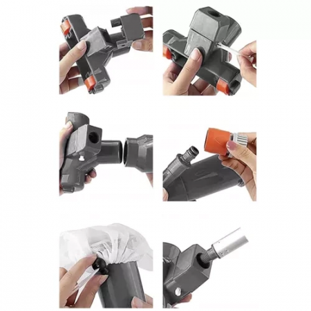 Set 2 în 1 pentru curățare piscină – Aspirator cu apă + plasă, telescopic, 120 cm, reutilizabil [4]