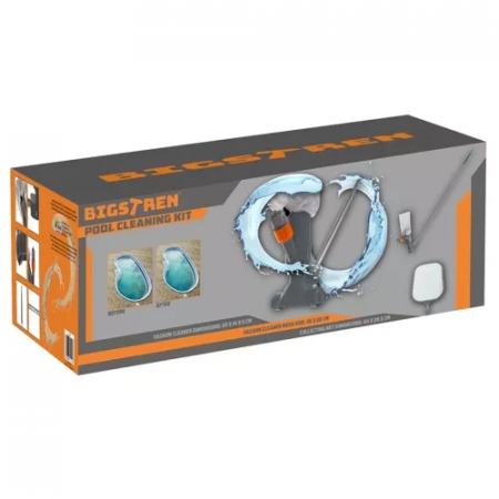 Set 2 în 1 pentru curățare piscină – Aspirator cu apă + plasă, telescopic, 120 cm, reutilizabil [12]