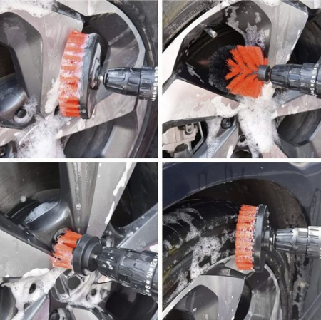 Set complet pentru detailing auto, 19 piese, cu husă – curățare interior/exterior, perii, lavete, mănușă, cadou util [3]