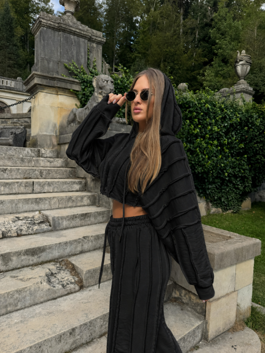 Trening Bella cu Hanorac Cropped și Pantaloni Largi [2]