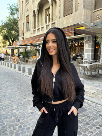 Compleuri - Trening Damă Alessia cu Glugă și Pantaloni Drepți