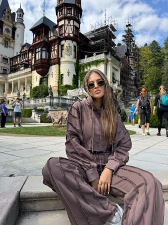 Trening Bella cu Hanorac Cropped și Pantaloni Largi [2]