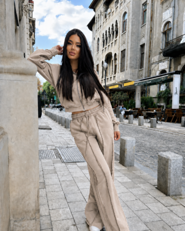 Compleuri - Trening Damă Alessia cu Glugă și Pantaloni Drepți