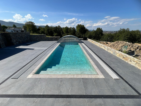 Portofoliu de Lucrari Constructii Piscine - Piscina Rosa Gres -Scala -Vicovul de Jos Suceava