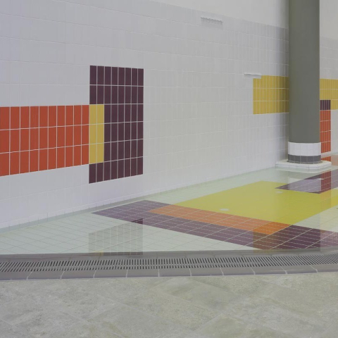 Amarillo ref. 052 G1 - gresie galbena porțelanată Aqua pentru piscină [2]