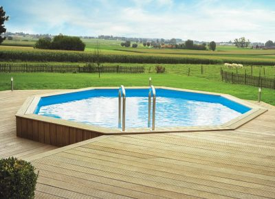 Piscine - PISCINA ONDA NEW 434 DIN LEMN CU LINER LIGHT BLUE