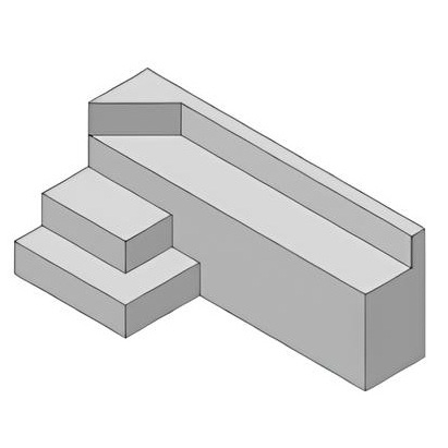 Accesorii piscine - SCARA DE COLT PATRATA CU BANCA GRP 3 PENTRU PISCINA