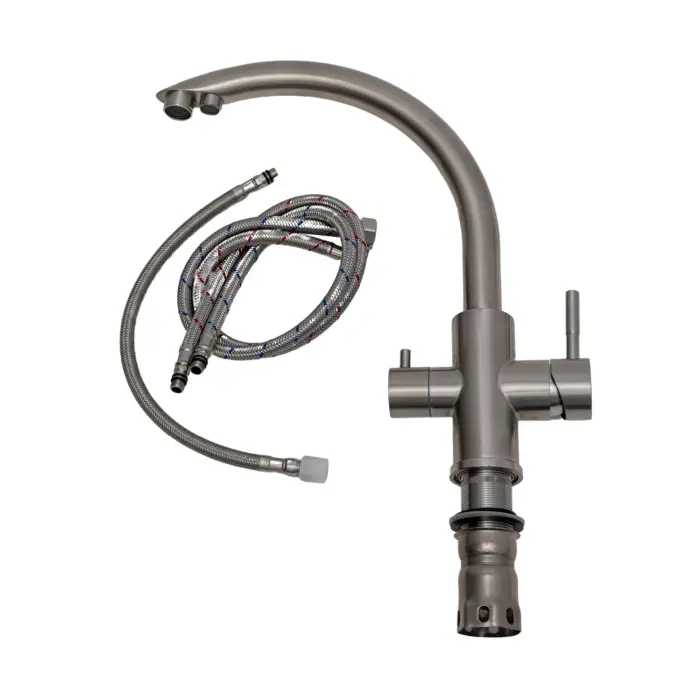 Baterie / robinet 3 căi, ProLine Curve inox 304, flux separat apă filtrată și apă menajeră (rece și caldă) [3]