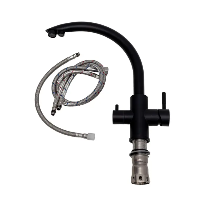 Baterie / robinet 3 căi, ProLine Curve inox 304 negru mat, flux separat apă filtrată și apă menajeră (rece și caldă) [3]