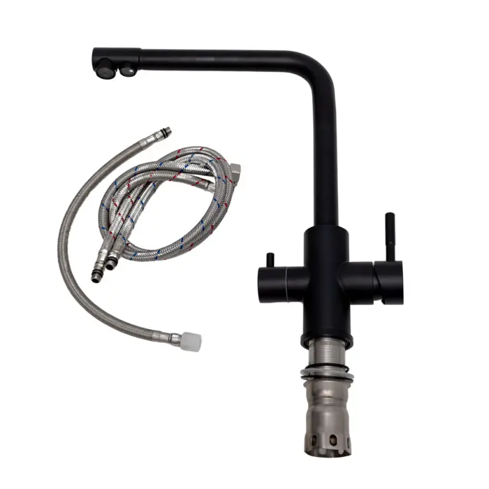 Baterie / robinet 3 căi, ProLine Edge inox 304 negru mat, flux separat apă filtrată și apă menajeră (rece și caldă) [3]