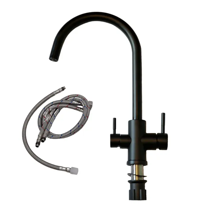 Baterie / robinet 3 căi, ProLine Turn inox 304 negru mat, flux separat apă filtrată și apă menajeră (rece și caldă) [3]