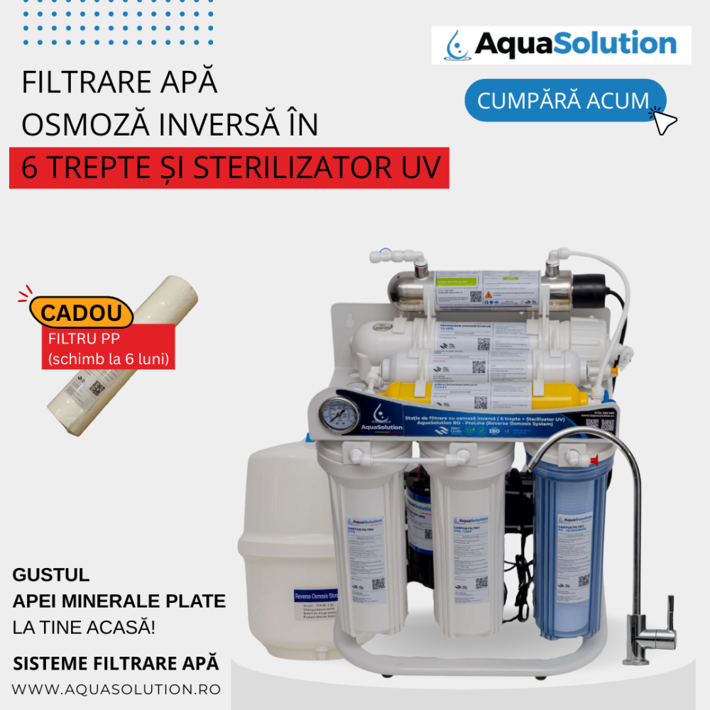 Filtru de apă - Stație filtrare osmoză 75GPD – 6 trepte și sterilizator UV 6W – AquaSolution RO-ProLine UV [1]