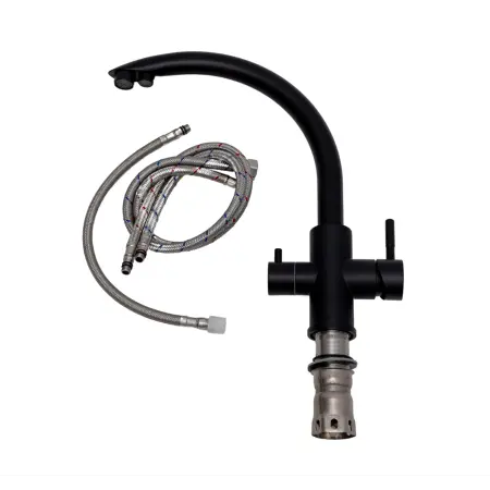 Baterie / robinet 3 căi, ProLine Curve inox 304 negru mat, flux separat apă filtrată și apă menajeră (rece și caldă) [2]