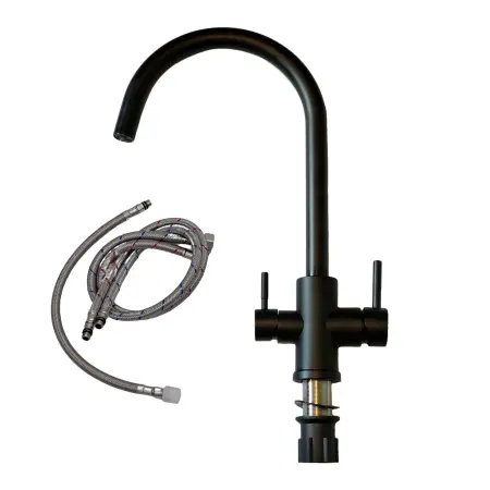 Baterie / robinet 3 căi, ProLine Turn inox 304 negru mat, flux separat apă filtrată și apă menajeră (rece și caldă) [2]