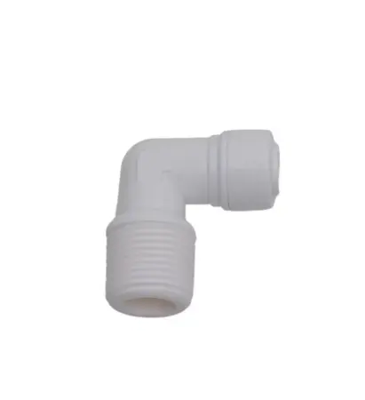 Accesorii - Cot racord rapid AquaSolution 1/4" tub la 3/8" filet exterior – pentru filtre si osmoza inversa