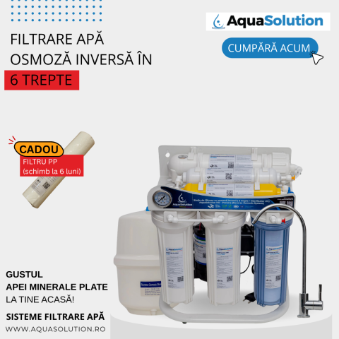 Statie - Filtru de apă - Stație filtrare osmoză 75GPD – 6 trepte – AquaSolution RO-ProLine