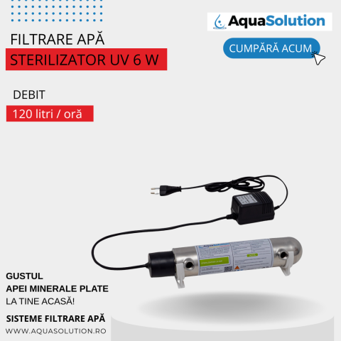 Sterilizator apa filtru UV-6W - AquaSolution UV-PureLine