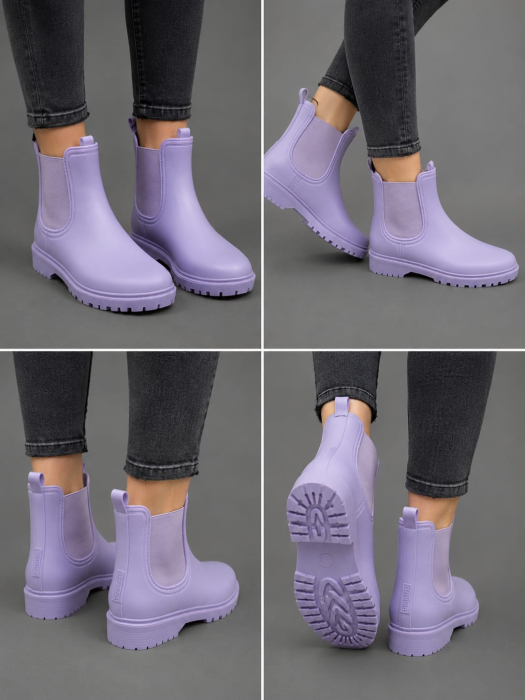 Cizme dockers impermeabile dama tip chelsea mov [6]