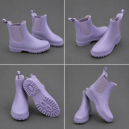 Cizme dockers impermeabile dama tip chelsea mov [4]