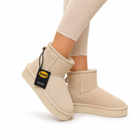 INCALTAMINTE - Cizme tip UGG Dockers by Gerli Off White damă îmblănite