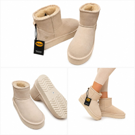 Cizme tip UGG Dockers by Gerli Off White damă îmblănite [5]