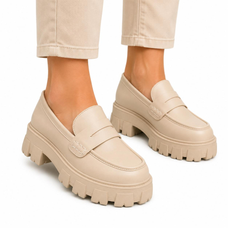 INCALTAMINTE - Mocasini dama rainbow bej