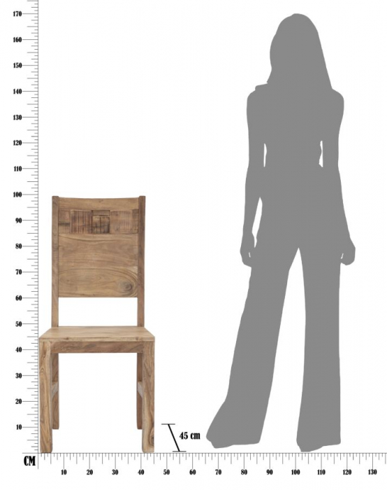 Set 2 scaune MUMBAI, lemn salcam, 45X45X100 [4]