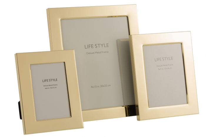 Rama foto Wide, Metal/Sticla, Auriu, 25.5x30x1 cm [3]