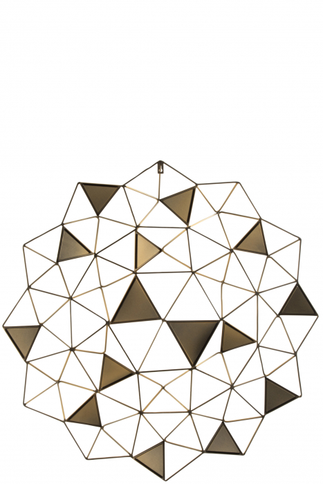 Decoratiune de perete cu oglinzi Mirrors, Metal, Auriu, 85x6x85 cm [2]