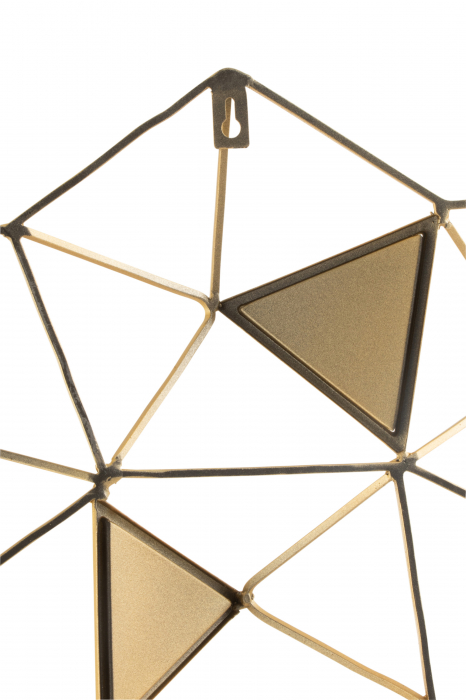 Decoratiune de perete cu oglinzi Mirrors, Metal, Auriu, 85x6x85 cm [3]