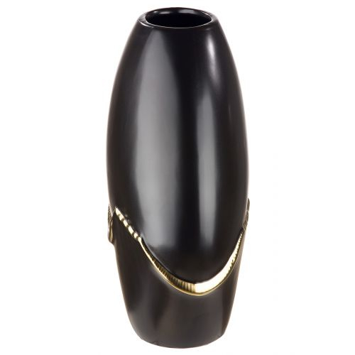Vaza Creolo, Ceramica, Negru/Auriu, 11x20x25 cm [2]