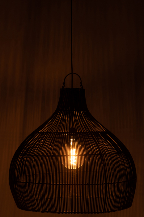 Abajur Pear, Rattan/Bambus, Negru, 83x83x75.5 cm [4]