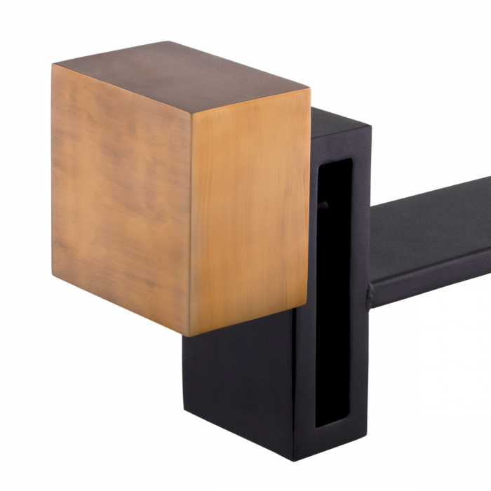 Accesorii semineu, Andiron (Suport lemne) Chitry set de 2, finisaj din alamă cu aspect vintage, Dims: W. 12 | D. 54 | H. 21.5 (CM) [4]