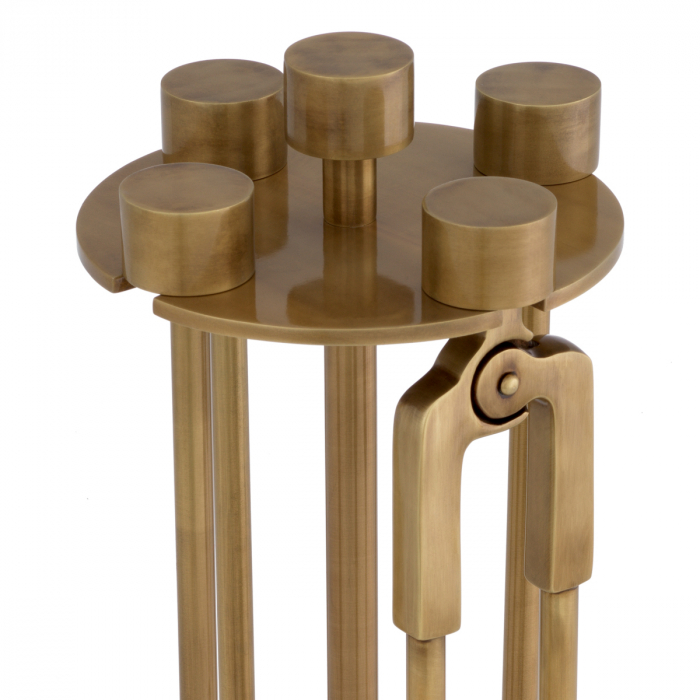 Accesorii semineu, Lara, finisaj din alamă cu aspect vintage [4]